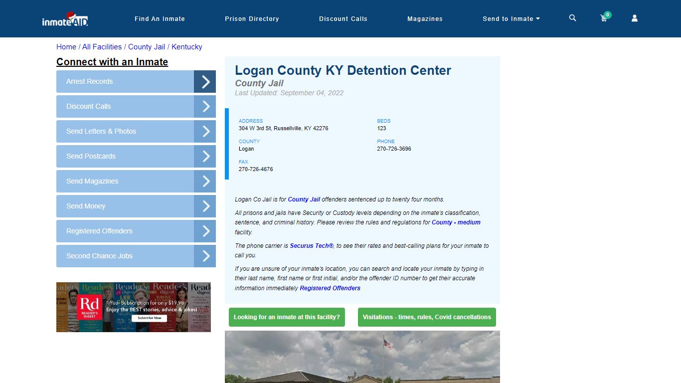 Logan County KY Detention Center - Inmate Locator - Russellville, KY
